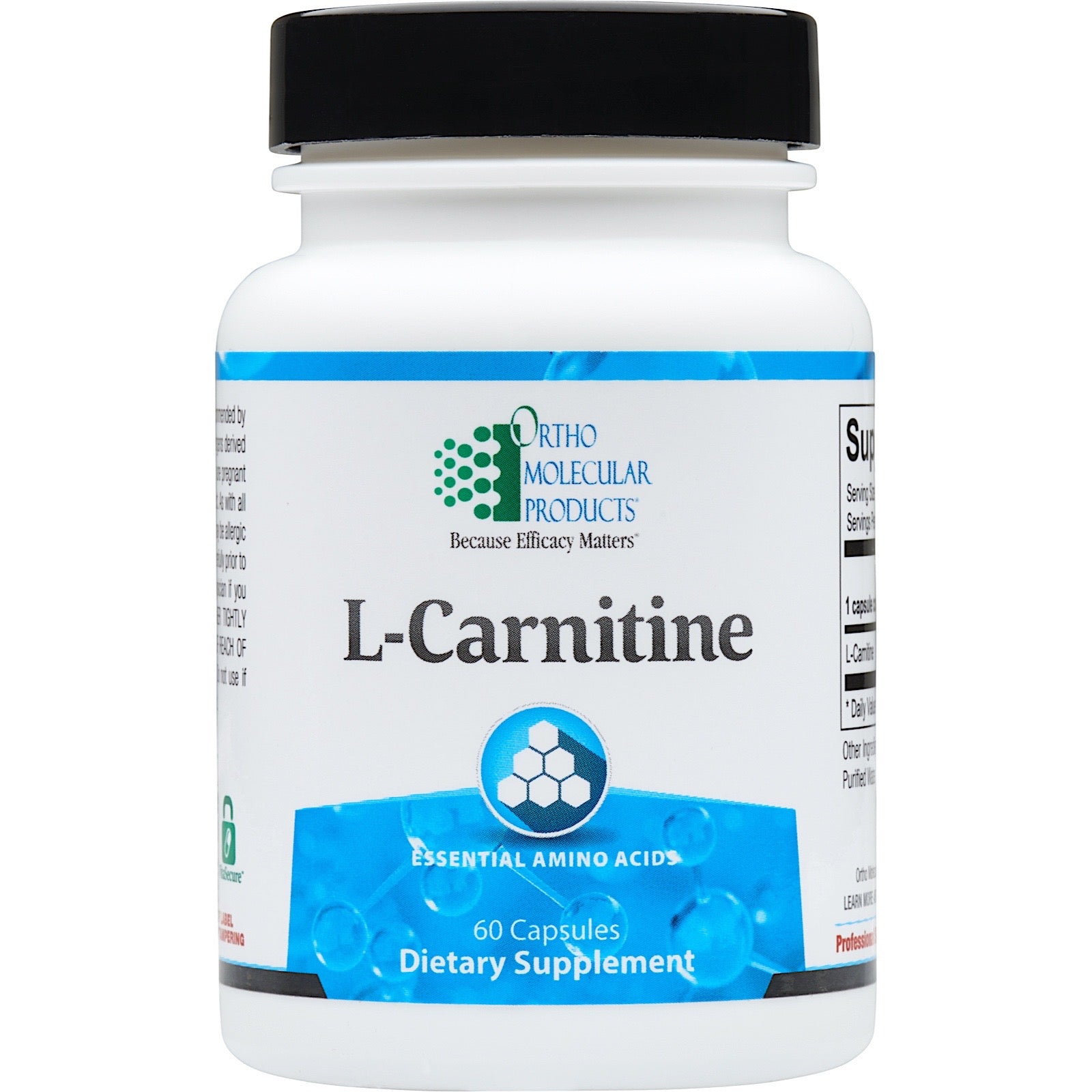 Ortho Molecular, L-Carnitine, 60 Capsules UPC 615033007300 | Hilife Vitamins